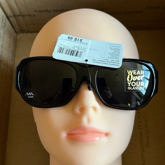 Solar Shield Fits Over Polarized Sunglasses Black M/L - Picture 1 of 9